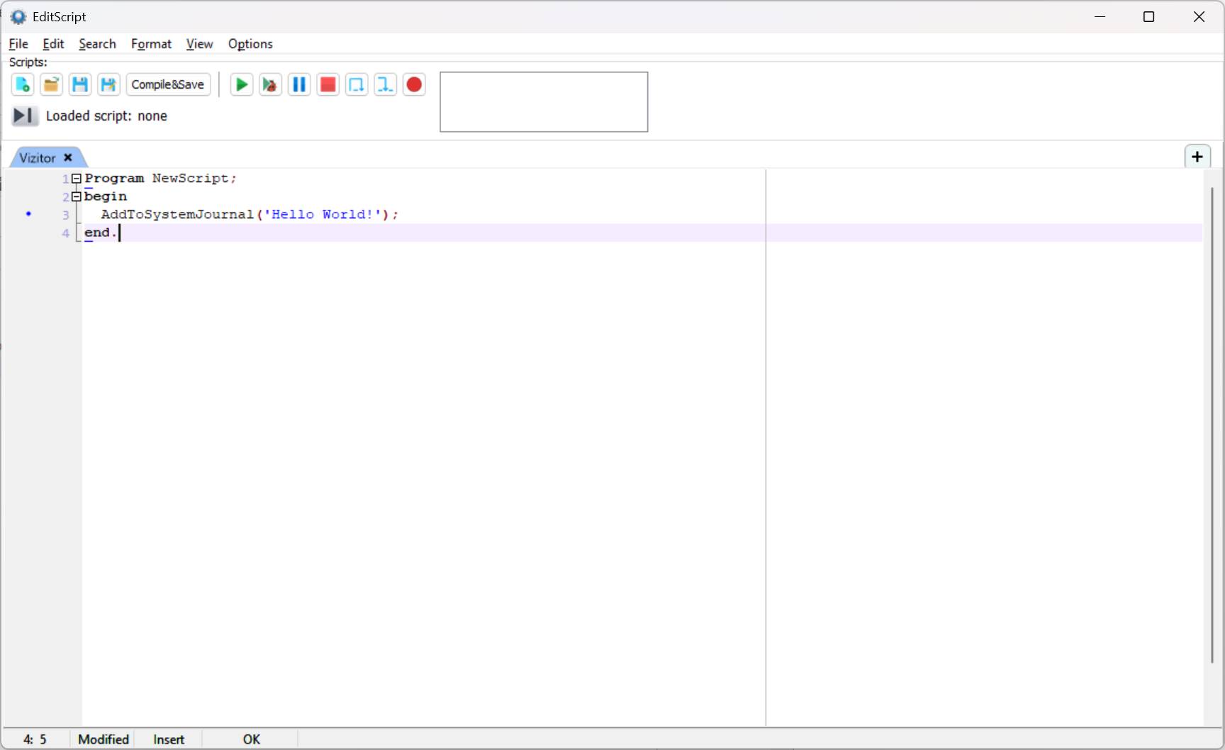 Script editor